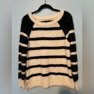 LOFT White & Black Striped Sweater